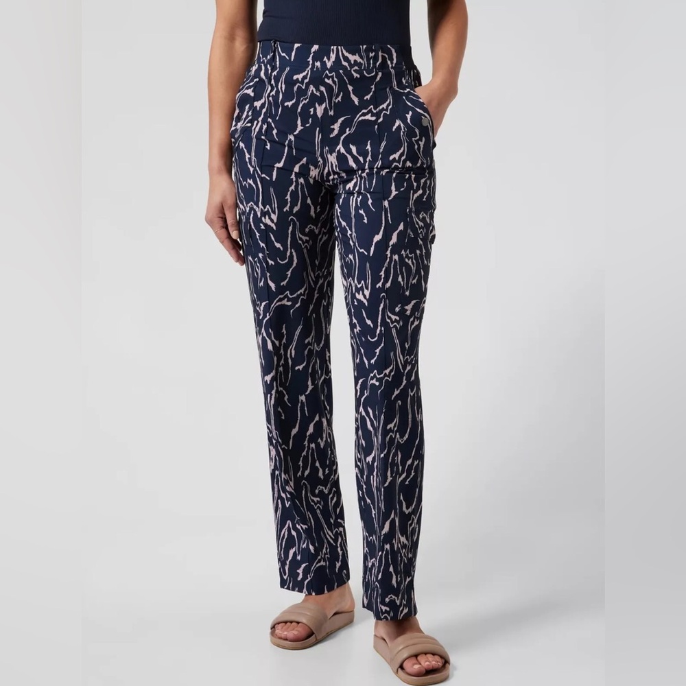 Athleta Printed Vienna Navy Cargo Pants
